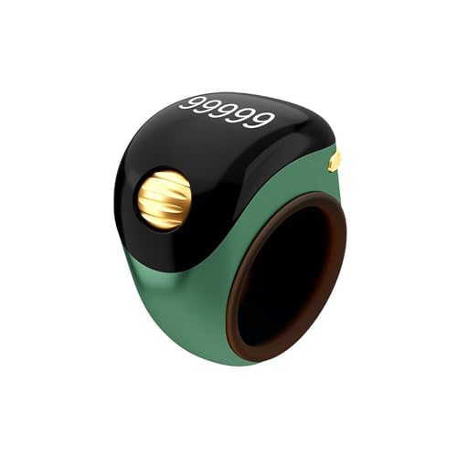 Smart Tasbih Zikr Rings, Interchangeable Tasbih Counter Rings, Adjustable Ring Finger Counter, APP Support Digital Counter Prayer Reminder Rings (Green) - color: Green