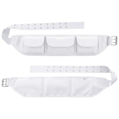 Dansydaisy Ihram Belt for Hajj and Umrah White Adjustable Ihram Waist Belt with Zippered Pockets Fits 32" up to 52" - style: 3 Pocket