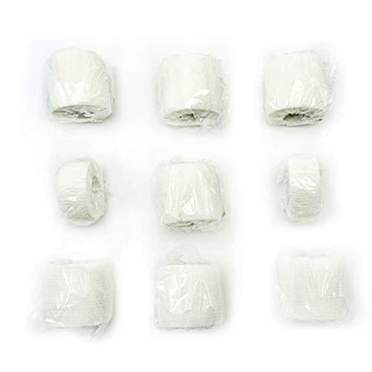 FRESINIDER 9 Rolls Self Adhesive Wrap Athletic Tape Gauze, Breathable Elastic Cohesive Bandage for Sports Injury & Pet (7 Pcs 2" x 5 Yards + 2 Pcs 1" X 5 Yards) (White) - color: White