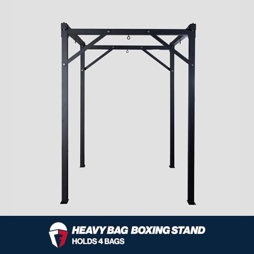 Titan Fitness Heavy Bag Boxing Stand - Holds 4 Bags, 6'x6' Commercial Boxing Training Rack, 360-Degress Access, 3" Steel Tubing with Bolt-Down Stability
