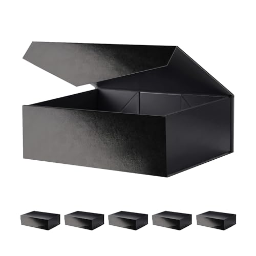 Magnetic Closure Gift Boxes with Lids for Presents Black - color: 13.5x9x4.1-Black-Magnetic Closure-6 Pack