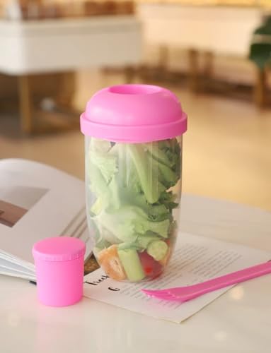 Portable Salad Cup - color: Pink