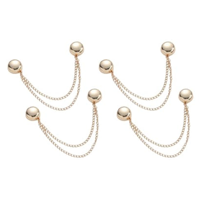 Multi-Function Magnetic Clothing Clips, 4 Packs Pinless Colorful Hijab Magnets, No Pierce Clothing Buttons for Women Dress Shirt Scarf - color: Gold-A