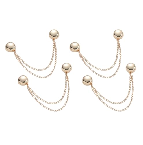 Multi-Function Magnetic Clothing Clips, 4 Packs Pinless Colorful Hijab Magnets, No Pierce Clothing Buttons for Women Dress Shirt Scarf - color: Gold-A
