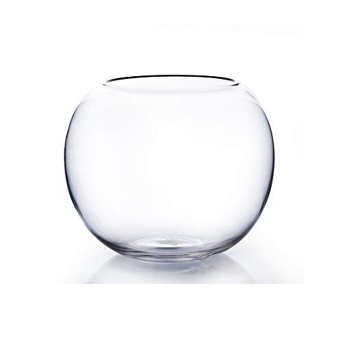 WGV Bowl Glass Vase, Diameter 10", Height 8", Open Width 6", (Multiple Sizes Choices) Clear Bubble Planter Terrarium Fish Bowl for Wedding Event Home Decor, 1 Piece (VBW0010) - size: 10"D 1 Piece