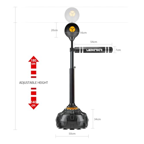 Freestanding Reflex Bag,Boxing Speed Trainer for Adults&Youth,Adjustable Height Boxing Spinning Bar,Speed Bag for Home Office Gym