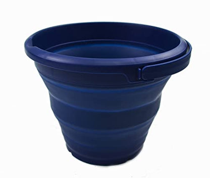 SAMMART 5.5L (1.4 Gallon) Collapsible Plastic Bucket - Foldable Round Tub - Portable Fishing Water Pail - Space Saving Outdoor Waterpot. (Royal Blue, 1) - color: Royal Blue