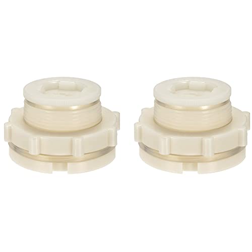 1.25" Female ABS Bulkhead Fitting, Plastic Water Tank Connector Adapter Fitting with Plugs for Outdoor rain Barrel Garden Hose Adapter Spigot kit Water Tank Gallon Drain Bucket(Set of 2) - size: 1 1/4 inch, style: Set of 2