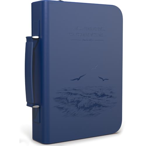 Bible Cover Case for Men - Large Bible Carrying Case for Men Holder - size: Large Blue