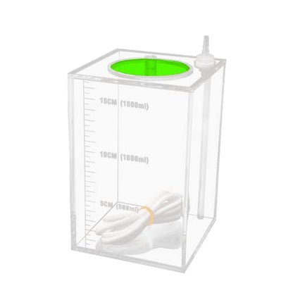 Aquarium Choice Acryli Made Liquid Storage Bucket Dosing Pump Reservoir Container (4.25 * 4.25 * 6.5 Inch;1500ml/1.5L（Green Version) - size: 4.25*4.25*6.5 Inch;1500ml/1.5L（Green)