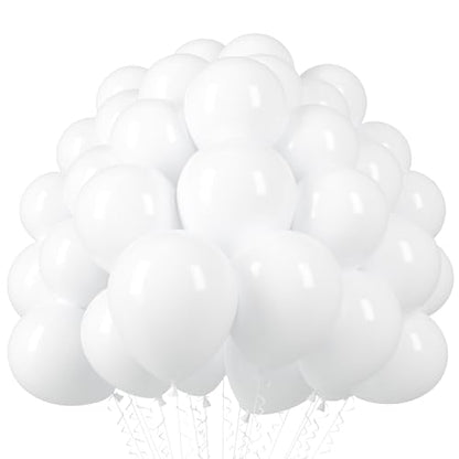 Voircoloria 110pcs White Latex Party Balloons, 12inch - color: 03 White, size: 12 inch - 110pcs