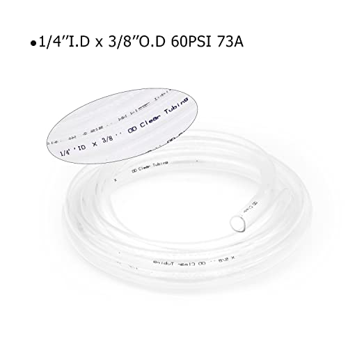1/4’’ ID × 3/8’’ OD - 50 ft Clear Plastic Vinyl Tubing | Flexible PVC Hose Lightweight Non-Toxic vinyl Tube for Transfer Water Air Oil - size: 1/4'', style: 50 feet