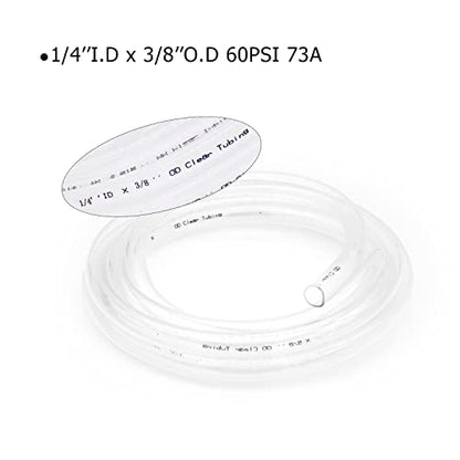 1/4’’ ID × 3/8’’ OD - 50 ft Clear Plastic Vinyl Tubing | Flexible PVC Hose Lightweight Non-Toxic vinyl Tube for Transfer Water Air Oil - size: 1/4'', style: 50 feet