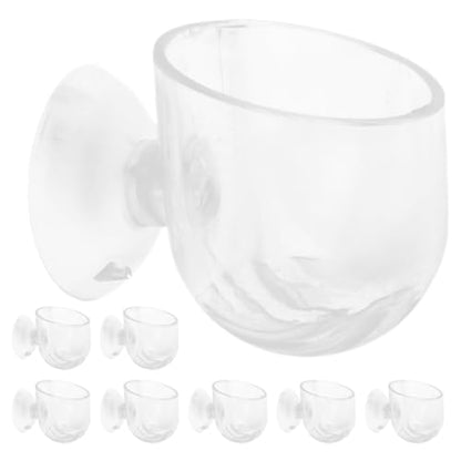 BESPORTBLE 8Pcs Hanging Aquarium Plant Holder, Acrylic Fish Tank Planter for Hydroponic Plants, Clear Space-Saving Aquatic Suction Cups for Home, Office, Hotel