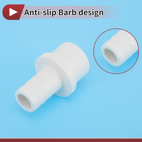 Plastic Hose Barb Fitting 1" x 5/8" Barb OD Straight Through Pipe Connector White 5 Pcs - color: White, size: 1" x 5/8" OD