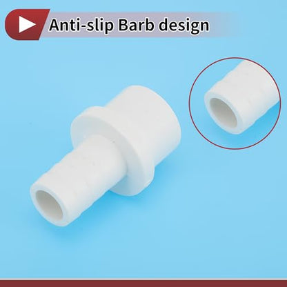 Plastic Hose Barb Fitting 1" x 5/8" Barb OD Straight Through Pipe Connector White 5 Pcs - color: White, size: 1" x 5/8" OD