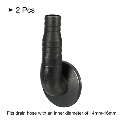 MECCANIXITY Air Conditioner Drain Hose Connector 19mm Tube Elbow Fitting Replacement Part Accessories for Mini-Split Window AC, Black Pack of 2
