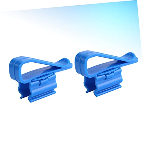 2pcs Aquarium Filtration Hose Holder Clip Water Clip for Fish Tank Pump Stabilization Soft Tube Clamp for Easy Cleaning and Water Changes Blue - size: 8.5*1.8CM
