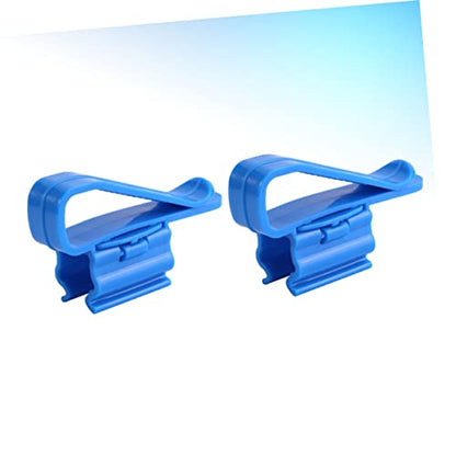 2pcs Aquarium Filtration Hose Holder Clip Water Clip for Fish Tank Pump Stabilization Soft Tube Clamp for Easy Cleaning and Water Changes Blue - size: 8.5*1.8CM