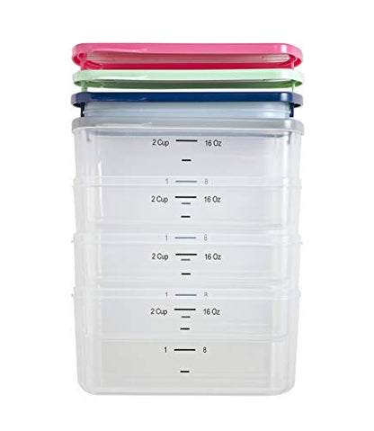 Fit & Fresh Small Plastic Containers With Lids 16 oz, Small Snack Containers With Lids For Adults and Kids, Reusable Leakproof Dressing and Condiment Containers With Two Attachable Ice Packs, 4PK, Light - size: 2 Cup