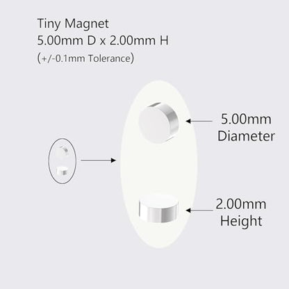 N52-5x2mm - 600 Pack Small Magnets, Small Round Disc Magnet for Refrigerator, Cylinder, Fridge, Office, Whiteboard, 2/10 Inch Durable Little Miniature Tiny Mini Magnets - size: 5mm D x 2mm H