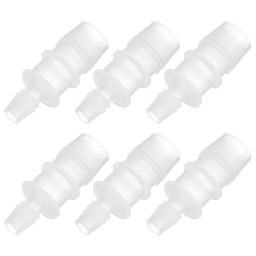 PATIKIL 1/3" to 5/8" 6 Pcs Plastic Hose Barb Fittings, Reducer Tube Fittings Pipe Adapter Union Splicer Joint Kit for Air Gas Water System Liquid Fuel Line Aquarium Tube Pump - size: 1/3"-5/8",(0.77"x1.98")