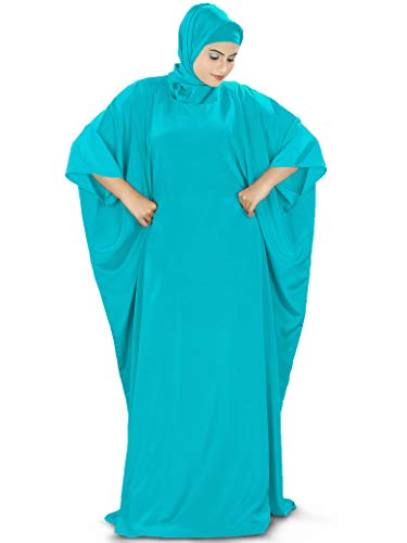 MyBatua Women's Kaftan, Free Size Abaya, Dubai Islamic Dress, Muslim Maxi KF-001 - color: Turquoise