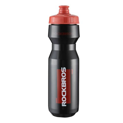 ROCKBROS Bike Water Bottle, 20-25oz Squeeze Cycling Water Bottle, BPA Free for Bicycle Running Hiking Gym & Outdoor Activities - color: 25oz Black Red