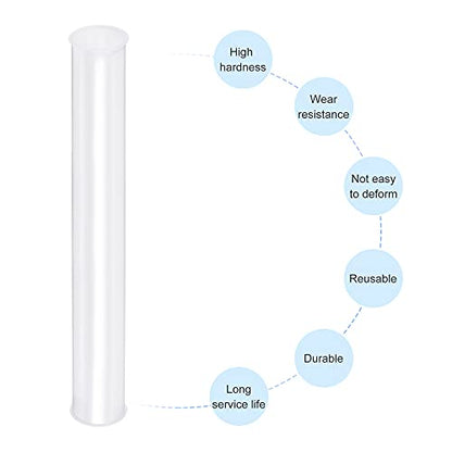MECCANIXITY Clear Storage Tube Small Plastic Round Tubing with Caps Rigid Bottle Container 30x32x300mm/12 Inch for Item Stored - size: 30x32x300mm