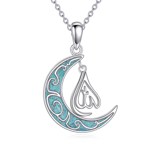 TIGER RIDER Allah 925 Sterling Silver Necklace Islamic Muslim Pendant Amulet Protector Jewelry Gift for Women Birthday Christmas