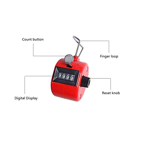 3PCS ABS Hand Held Tally Counters, Mechanical 4 Digit Golf Counter, Manual Plastic Clicker, Black White Red