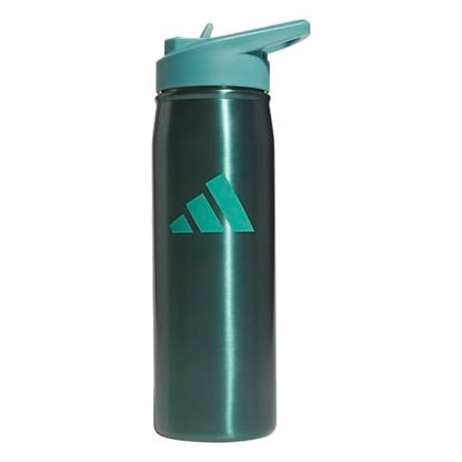 adidas Stainless Steel Metal Water Bottle 20 oz (600 mL) Straw Lid - color: Preloved Teal Green/Powder Teal Green
