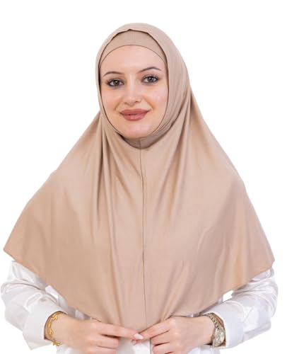 Prien Instant Hijab For Women, Muslim Long Scarf, Undercap Turban Set, Turkish Islamic Clothing, Prayer Clothes For Abaya - color: Deep Mink