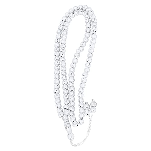 Pssopp Islamic Prayer Beads, Muslim Rosary Beads 99 Grains Resin Gilding Religious Article Islam Prayer Rosary Bead Islamic Necklaces (White) - color: white