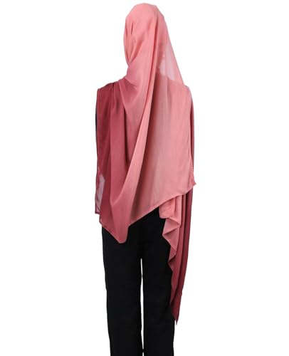 Special Ombre Modal Cotton Hijab Scarf for Women, Graceful Gradient Muslim Head Scarfs - color: Ombre Pink
