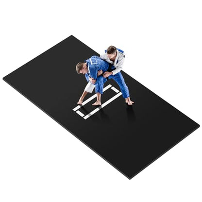 Wrestling Mats for Home, 10x10 Jiu Jitsu Mats with Rollable Design, Waterproof Pvc Gymnastics Mat with 3cm Foam Protection for Tumbling Yoga Bjj Mma Grappling Judo Boxing Martial Art - color: Black