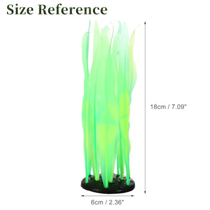 Aquarium Glowing Kelp Plant, Soft Silicone Glowing Decorations Green 2pcs - color: Green
