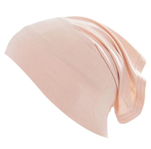 Under Scarf Light Soft Hijab Cap Undercap Headwrap Scarf Stretch Tube Neck Cover - color: Pink Nude