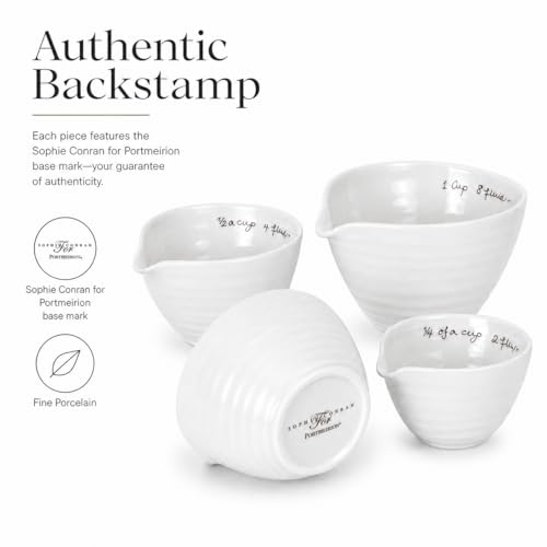 Portmeirion Sophie Conran White Measuring Cups,Set of 4 - color: White
