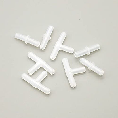 200 Pieces Aquarium Air Valve Connector Plastic Inline Tubing for Aquarium Fish Tank, Straight and T Type