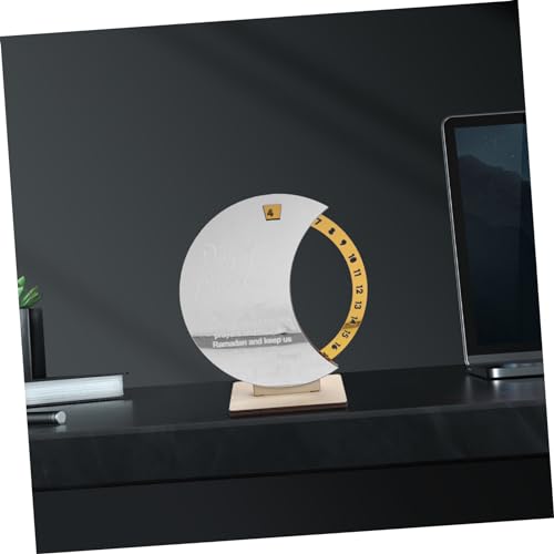 Angoily Ramadan Countdown Calendar Wooden Advent Reminder Decoration for Elegant Rotating