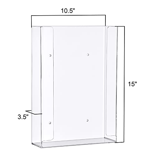 Acrylic Glove Box Holder, Wall-Mounted Glove Dispenser, Floating Glove Box Organizer, Large Size (for 3 Boxes), 10.5" W x 15.0" H x 3.5" D (Mounting Hardware Included) - size: Large (for 3 Boxes)