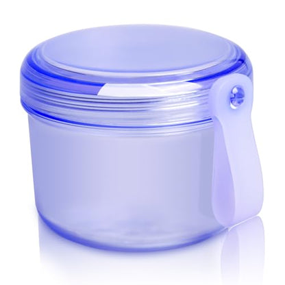 Uouovo Large Denture case, No-Leak Denture Bath Box Denture Cup, Retainer Cleaning Box, Complete Clean Care for Dentures, Clear Braces, Mouth Guard, Night Guard & Retainers (transparent blue) - color: transparent blue