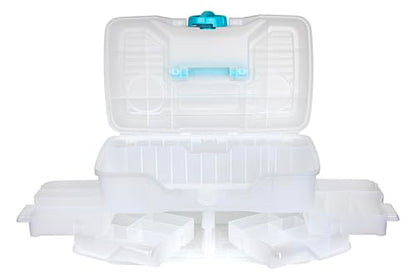 Clear Plastic Organizer - ArtBin - Small Parts Organizer - for DIY Arts & Crafts Storage Boxes & Organizers, Sewing Storage - Storage Box with Compartments, Project Box - Medium (4 Pivot Trays) 6943PB - style: Medium (4 Pivot Trays)