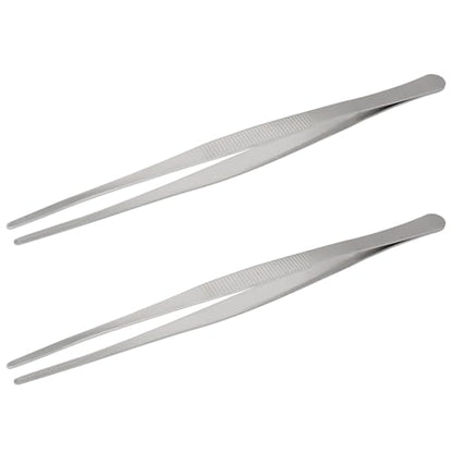 Hordion 2Pcs 9.8" Thumb Forceps Stainless Steel Hobby Tweezers Blunt Serrated Tips Long tweezer - size: 9.8"