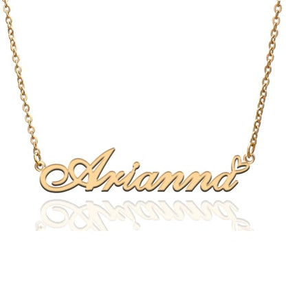 Custom Name Necklace Customized Personalized Plated Necklace for Mother Daughter Friendship Women Valentine's Day Christmas Birthday New Year Party - style: Arianna Gold