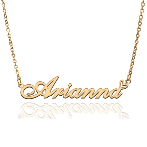Custom Name Necklace Customized Personalized Plated Necklace for Mother Daughter Friendship Women Valentine's Day Christmas Birthday New Year Party - style: Arianna Gold