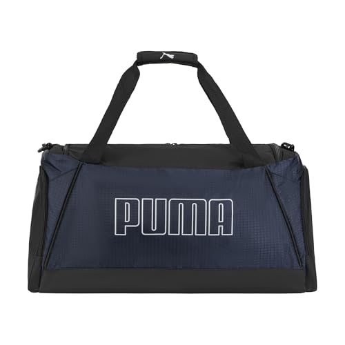 PUMA unisex-adult Accelerator Duffel Bag with Removable Strap & Shoe Pocket - color: New Navy/Black