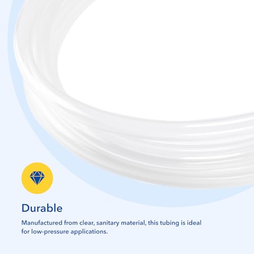 10ft 3/8''ID×1/2''OD Clear Vinyl Tubing Flexible and Hybrid PVC Tubing, Lightweight soft hose, drinkable pipe - size: 3/8 1/2 10ft