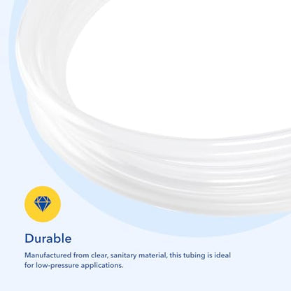 10ft 3/8''ID×1/2''OD Clear Vinyl Tubing Flexible and Hybrid PVC Tubing, Lightweight soft hose, drinkable pipe - size: 3/8 1/2 10ft